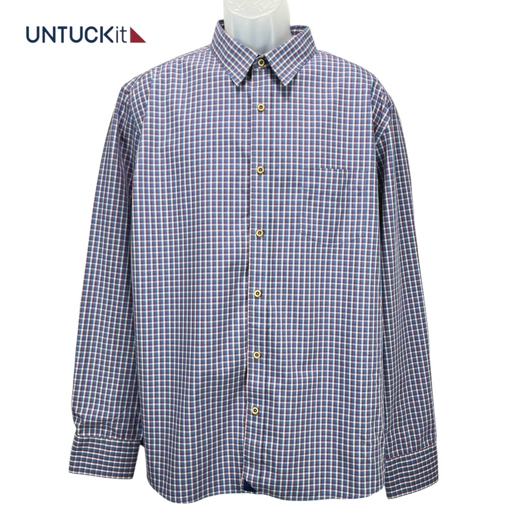 UNTUCKit | Men’s XXL | Slim‎ Fit 100% Cotton Check Long Sleeve Button Up Shirt